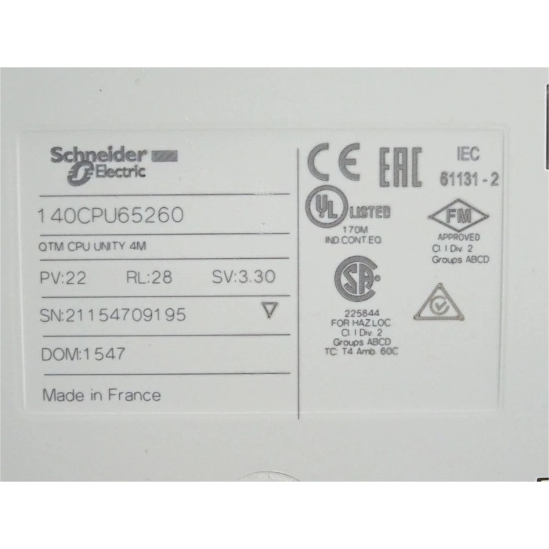 Schneider 140CPU65260 Unity Processor