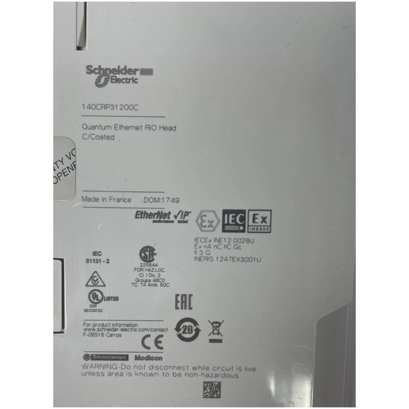 Schneider 140CRP31200C Quantum Ethernet RIO Header