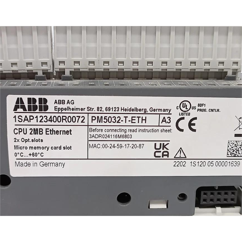 ABB PM5032-T-ETH 1SAP123400R0072 CPU Programmable Logic Controller