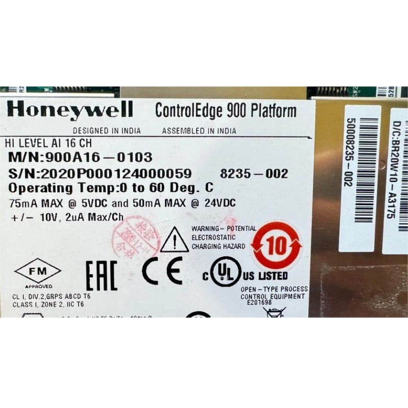 Honeywell 900A16-0103 HC900 High-Level Analog Input Module