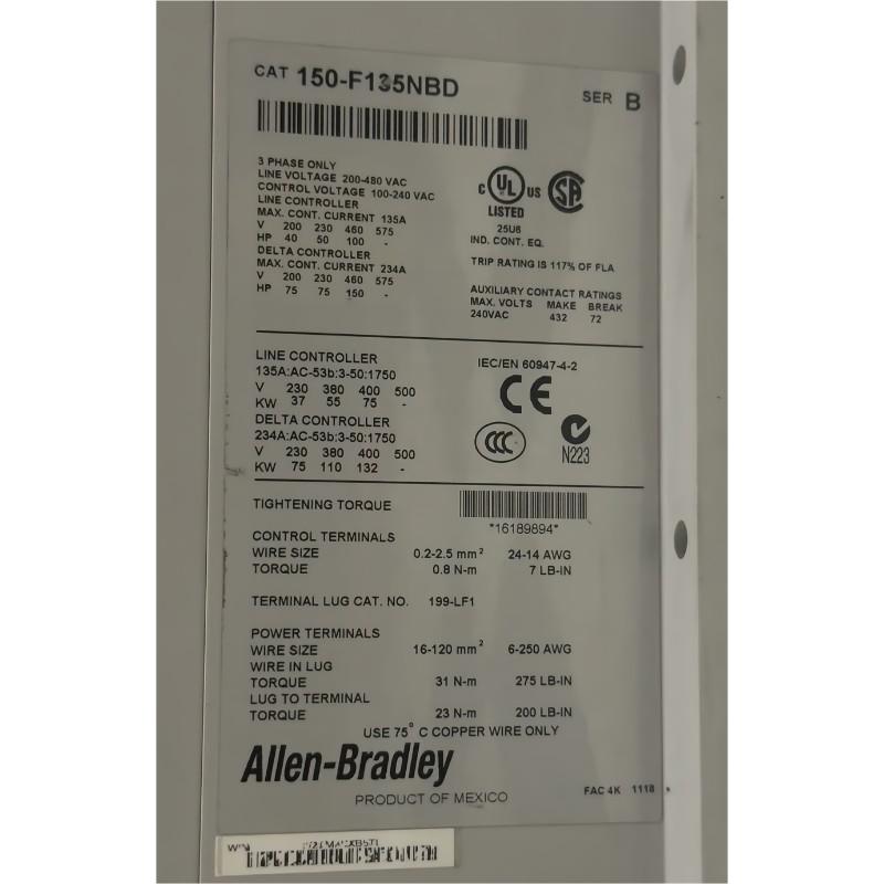 Allen Bradley 150-F135NBD SMC Flex Soft Starter