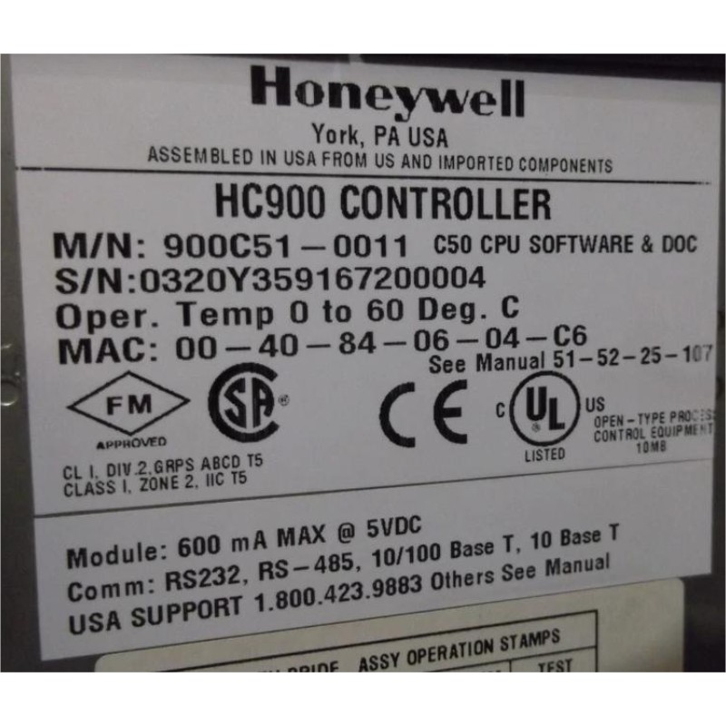Honeywell 900C51-0011 HC900 C50 Controller CPU