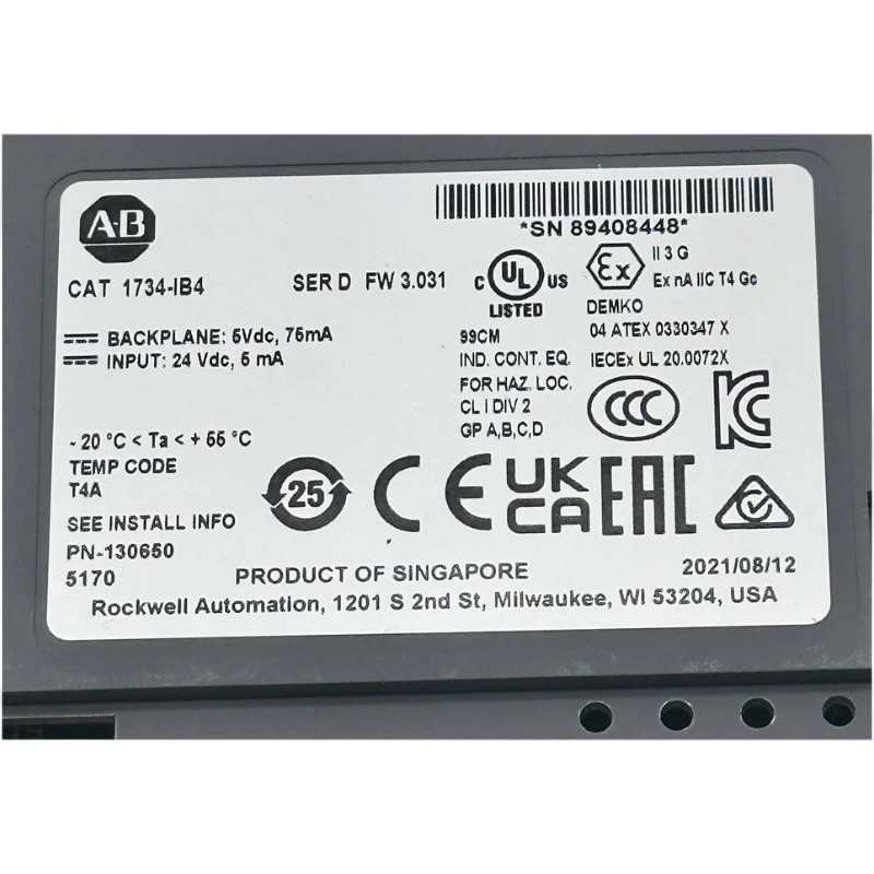 Allen Bradley 1734-IB4 Point I/O 4-Point Numeric Input Module