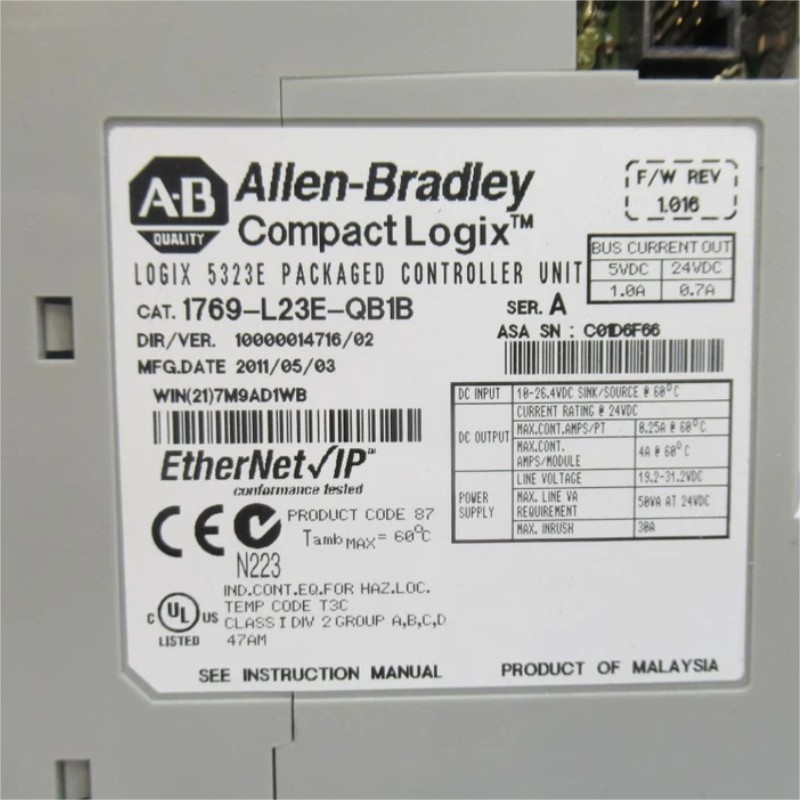 Allen Bradley 1769-L23E-QB1B CompactLogix Integrated Ethernet Controller