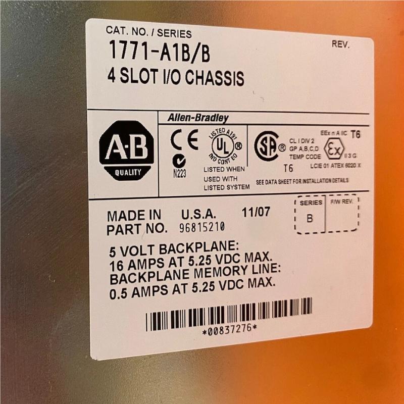 Allen Bradley 1771-A1B 4-Slot I/O Chassis