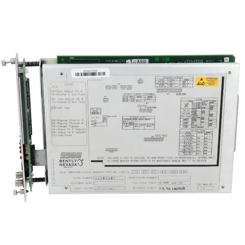 Bently Nevada 3300/16 XY/Gap Dual Vibration Monitor