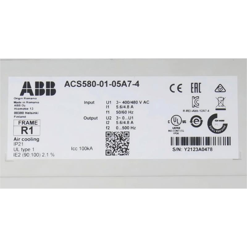 ABB ACS580-01-05A7-4 3AXD50000038940 Frequency Converter