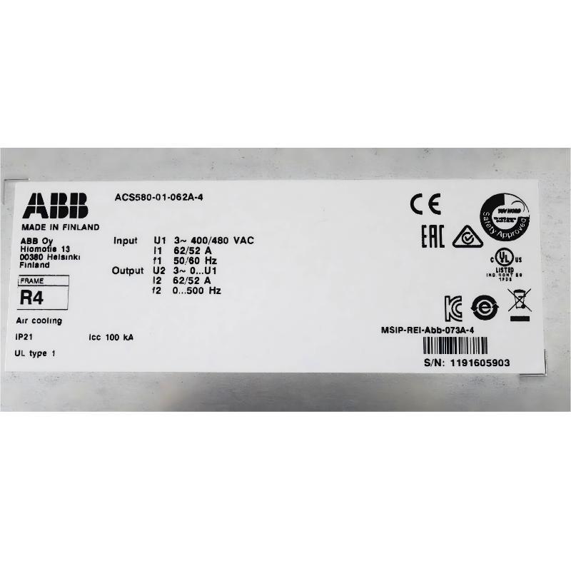 ABB ACS580-01-062A-4 3AUA0000080498 Frequency Converter