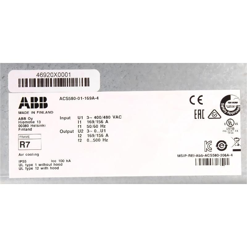 ABB ACS580-01-169A-4 3AUA0000080505 Frequency Converter