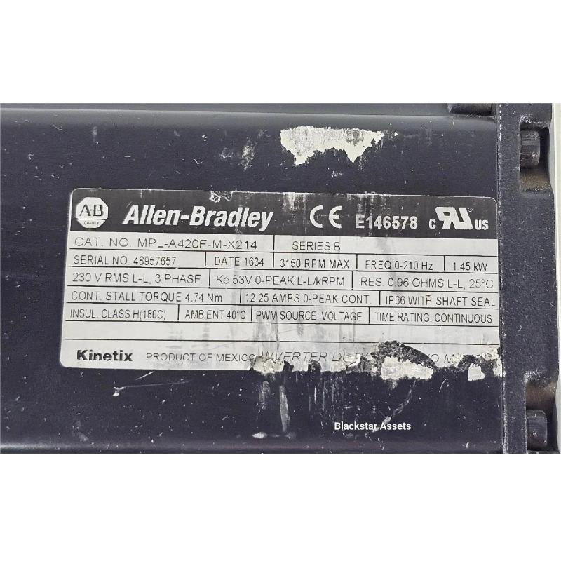 Allen Bradley MPL-A420F-M-X214 Servo Motor