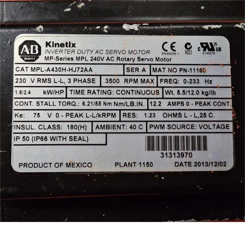Allen Bradley MPL-A430H-HJ72AA Servo Motor