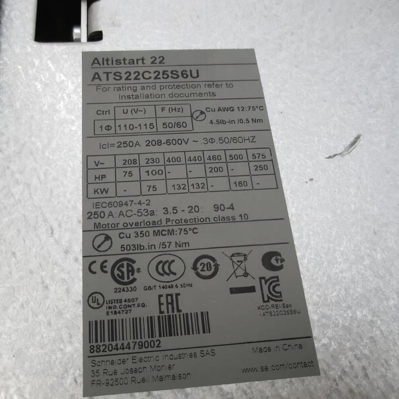 Schneider ATS22C25S6U Soft Starter
